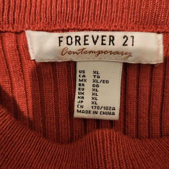 Forever 21, Off Shoulder Long Sleeve Rust colored Sweater and Black Midriff Top - Picture 4 of 4